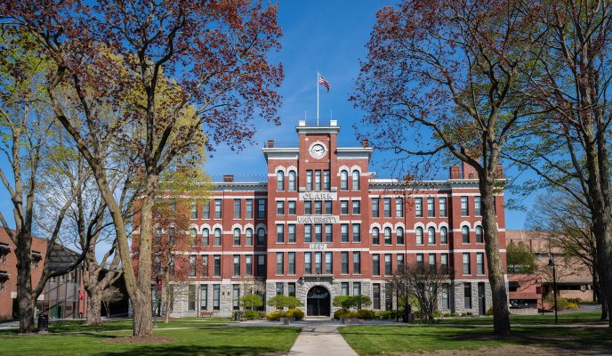 Jonas Clark Hall in late spring