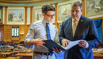 David Sullivan at State House with legislator