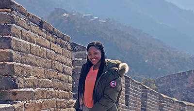 Student at Great Wall of China