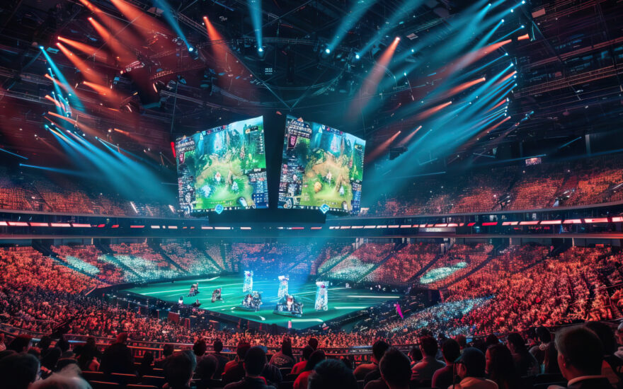 Esports competition in crowded arena