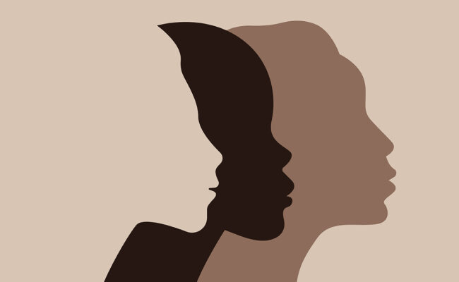 Illustration of three women in profile