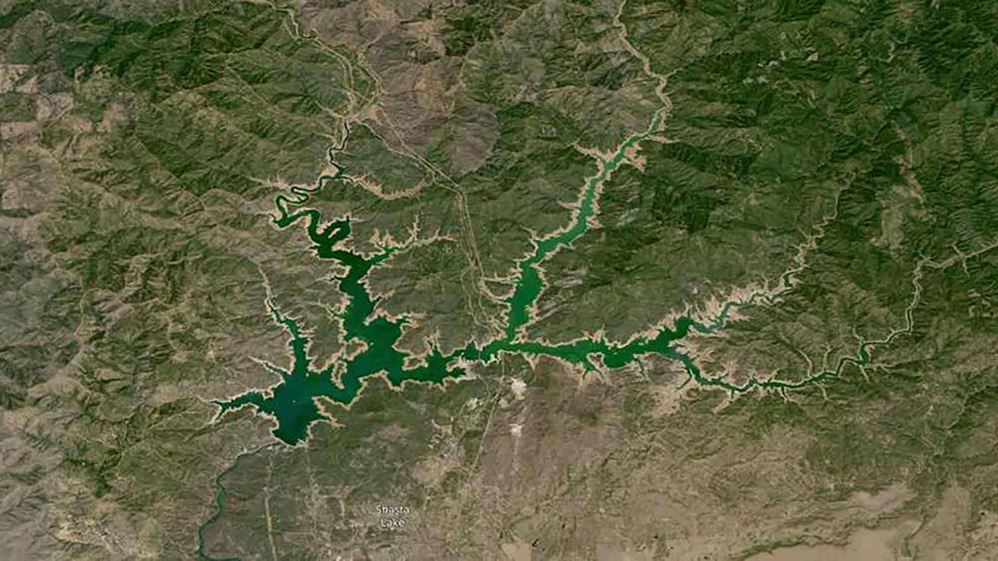 NASA Satellite image of Shasta Lake