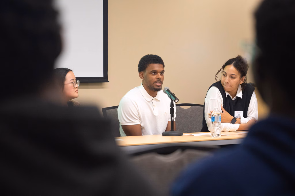 A panel discussion for first generation students at Clark