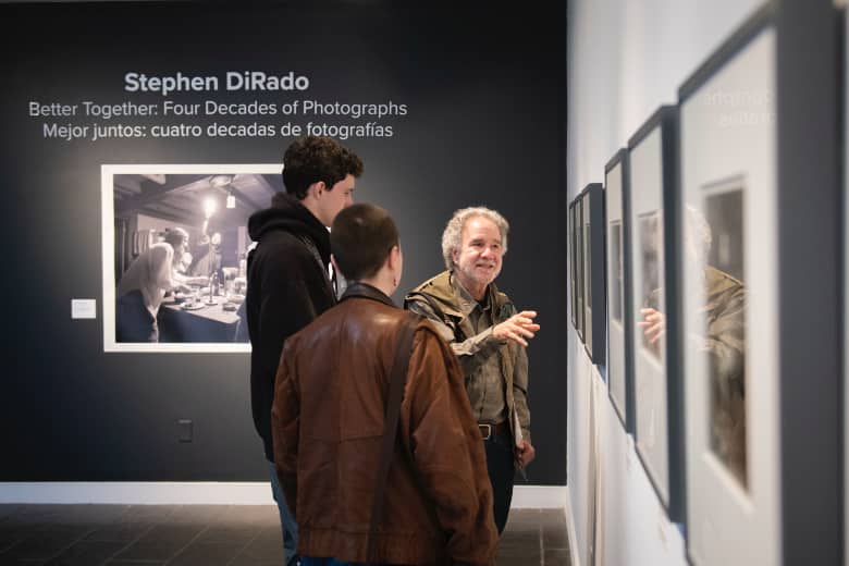 Stephen DiRado at his opening at Worcester Historical Museum