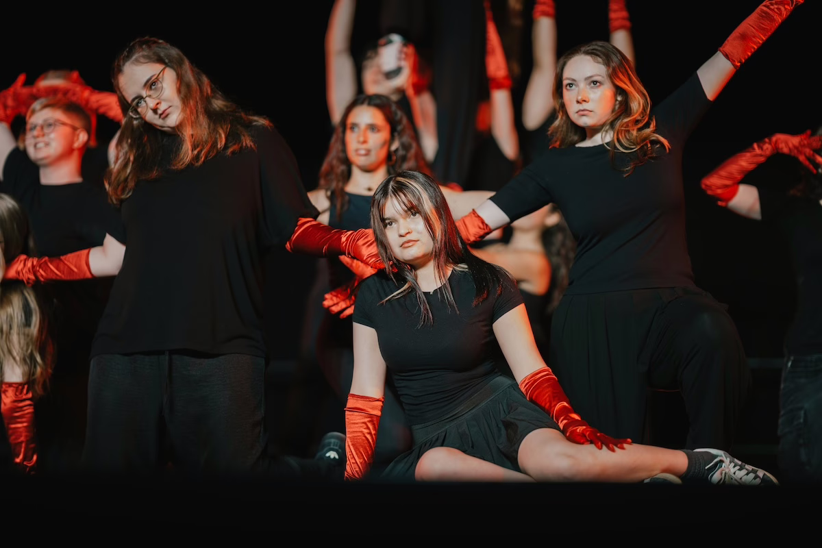 Rukshona Marufova participating in the Eastern European dance performance.