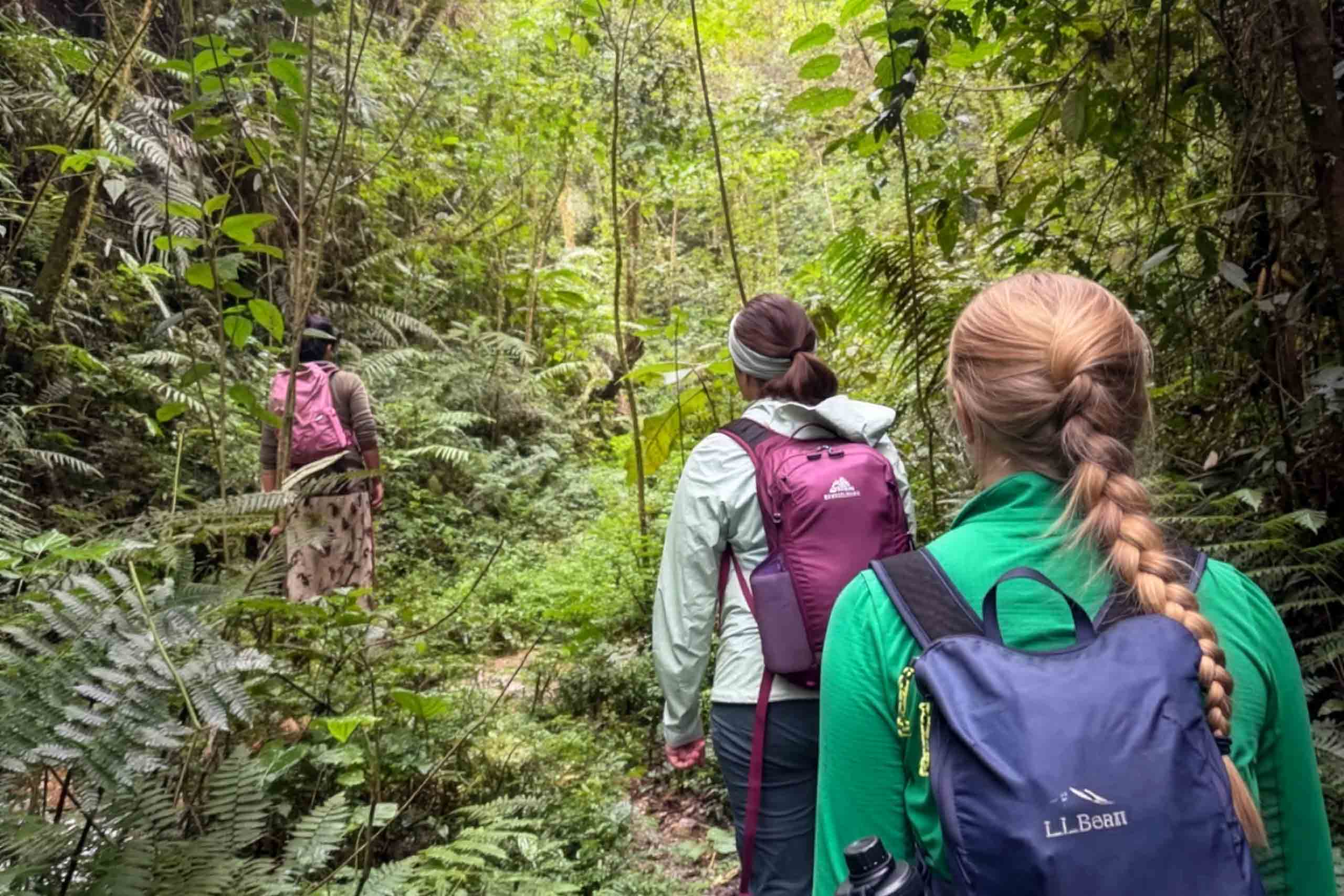 Clark students hiking in a UNESCO heritage site in Peru.