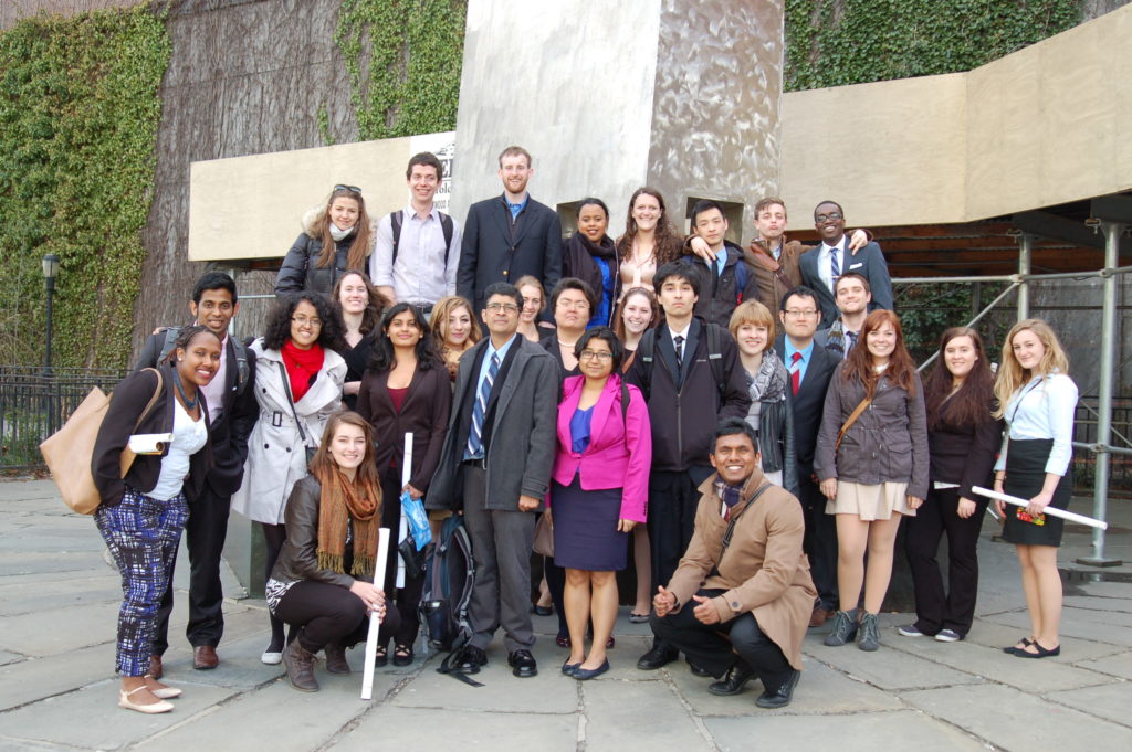 Clark University students, along with Prof. Srini Sitaraman, visited the United Nations on April 17.