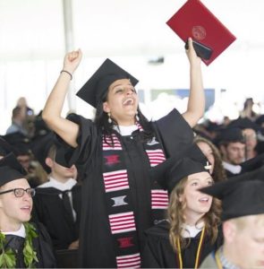 A Clark graduate celebrates.