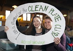 Students pose for a photo during the Clean Plate Challenge.