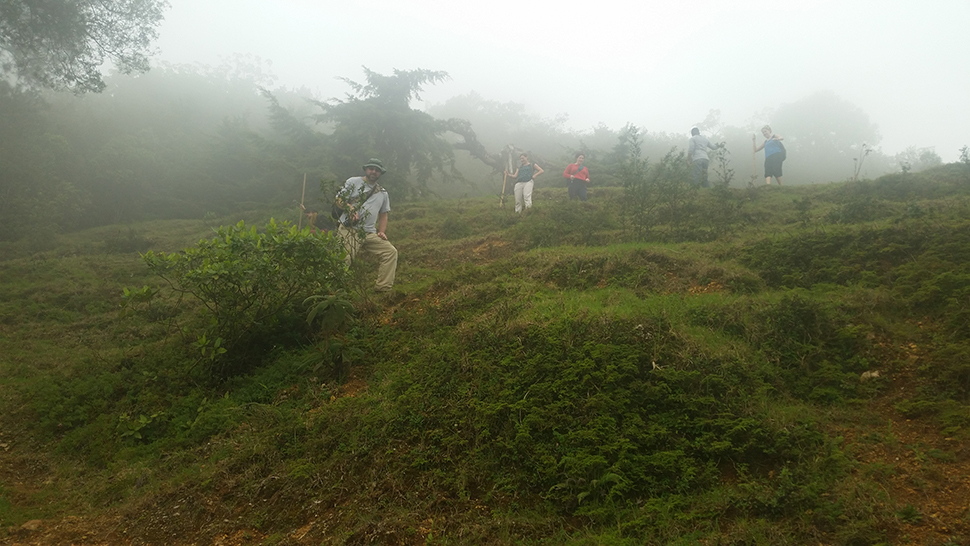 Fernando's students conducting research in the countryside