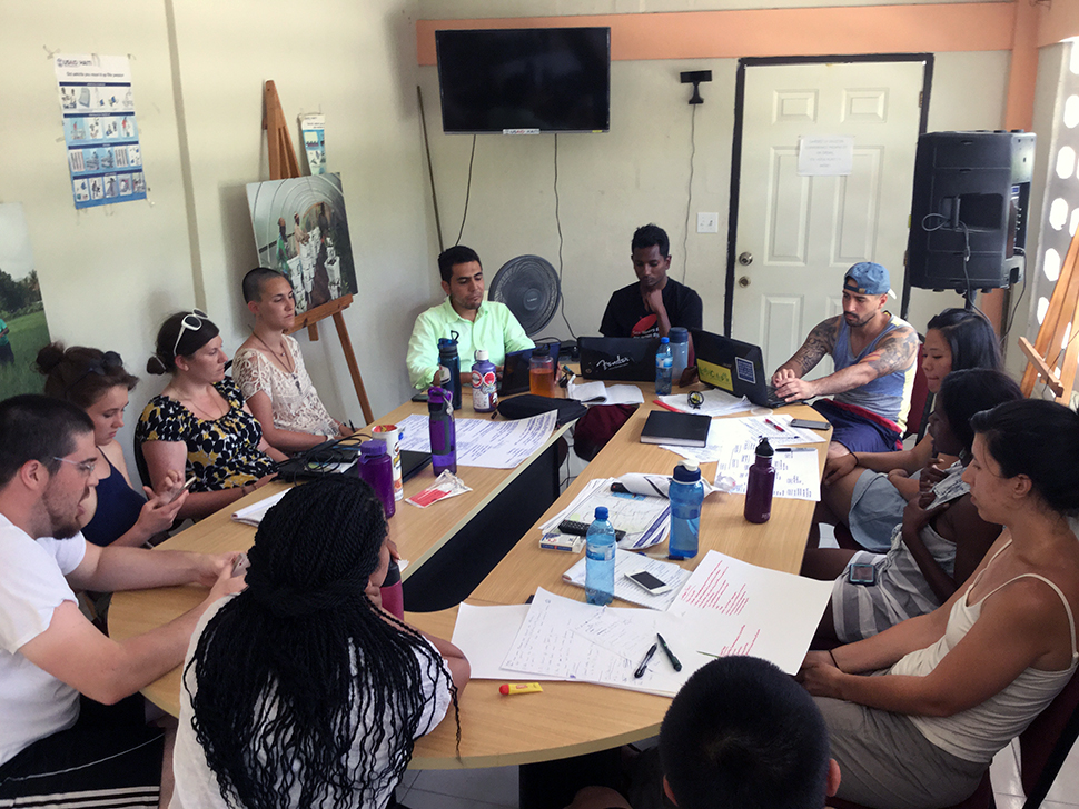 A group meeting in Haiti