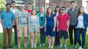 From left, Navid Al Hossain, Teodor Nicola-Antoniu, Robert Drewell, Luke Nourie, Degen Larkin, Sarah Parker, Jacqueline Dresch, Rachel Orlomoski, Mike Gaiewski, Daniel Klonaros and Arianna Brugnola.