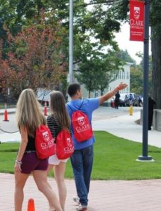 students passing atwood photo