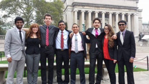 Clark Model U.N. participants at the Columbia University Model United Nations in New York conference included Yohan Senarath '14, Corie Welch '17, Patrick Burchat '15, Dulara de Alwis '14, Migel A. Lara '15, Doga Bilgin '16, Mariale Poleo '15, and Themal Ellawala '13.