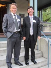 Main South CDC Executive Director Stephen Teasdale and Jack Foley, Clark University VP of Government and Community Affairs. Foley: “At Clark, we talk about our success with our partnership in the community. We would not have come close to the success we have achieved without the inspiring leadership and drive of Steve Teasdale."