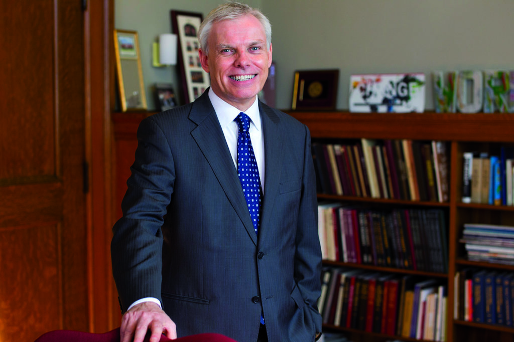 Clark University President David Angel in his office