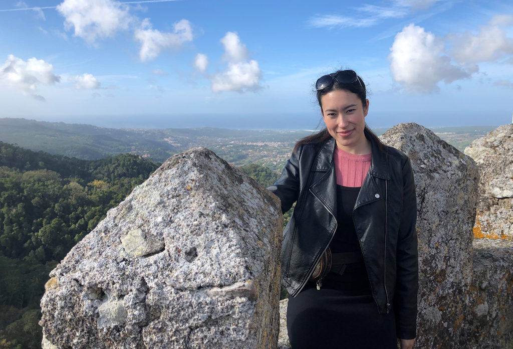 Tiffany Kayo standing at overlook near Kiyomizu Temple in Japan