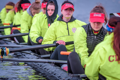 Clark crew team on Lake Quinsigamond