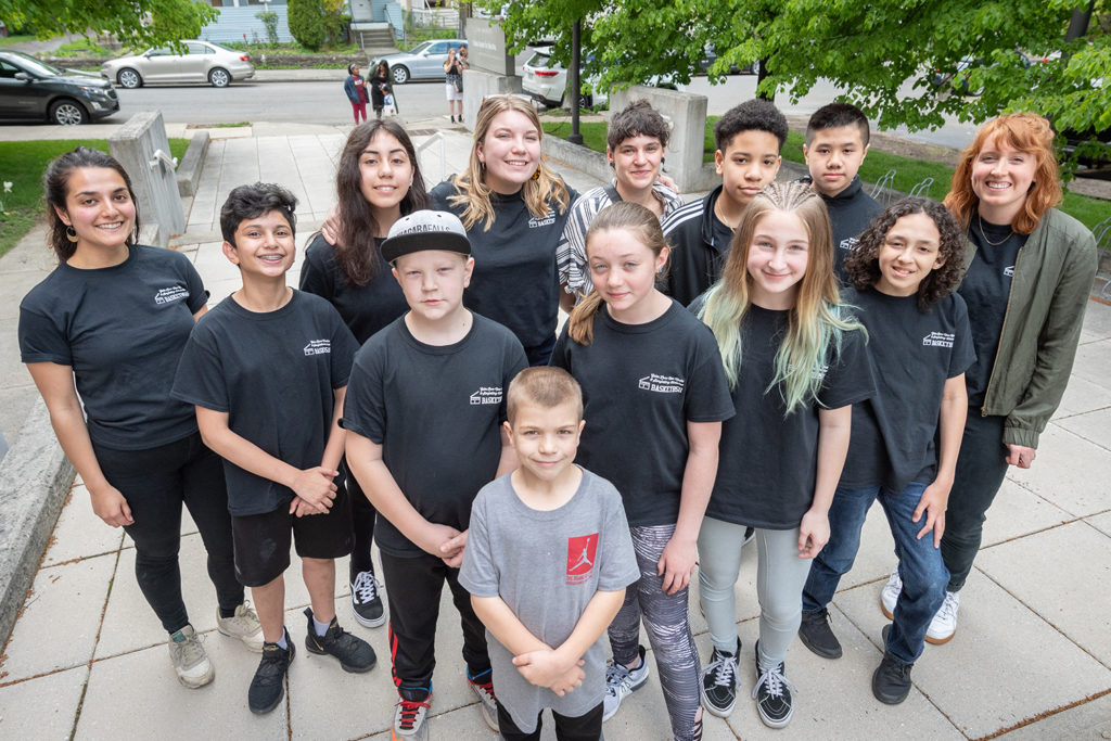 Young filmmakers on the Clark campus