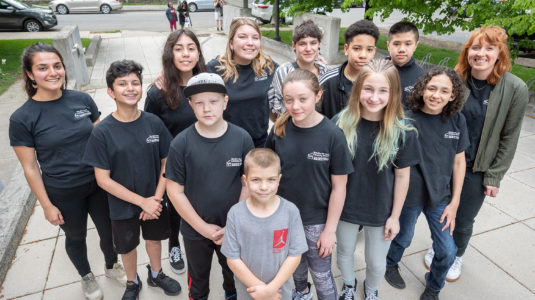 Young filmmakers on the Clark campus