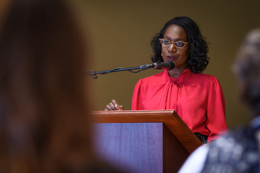 Sheree Ohen speaks at the 2018 Diversity and Inclusion Certificate Program graduation ceremony.