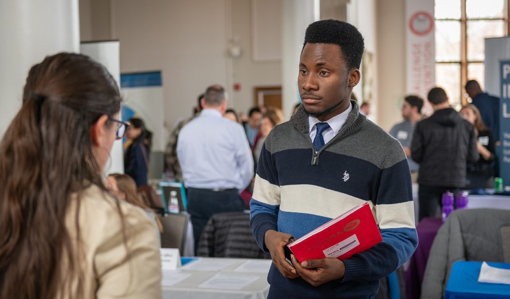 Emanuel Sapalo attends the 2020 Career Fair 