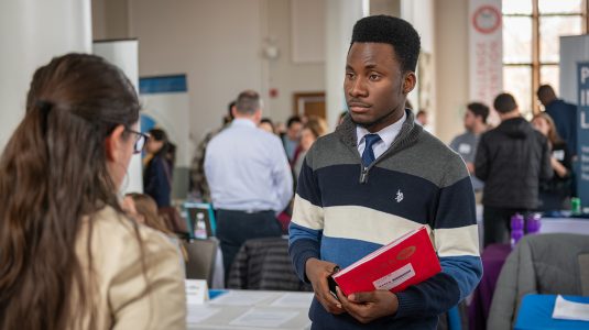 Emanuel Sapalo attends the 2020 Career Fair