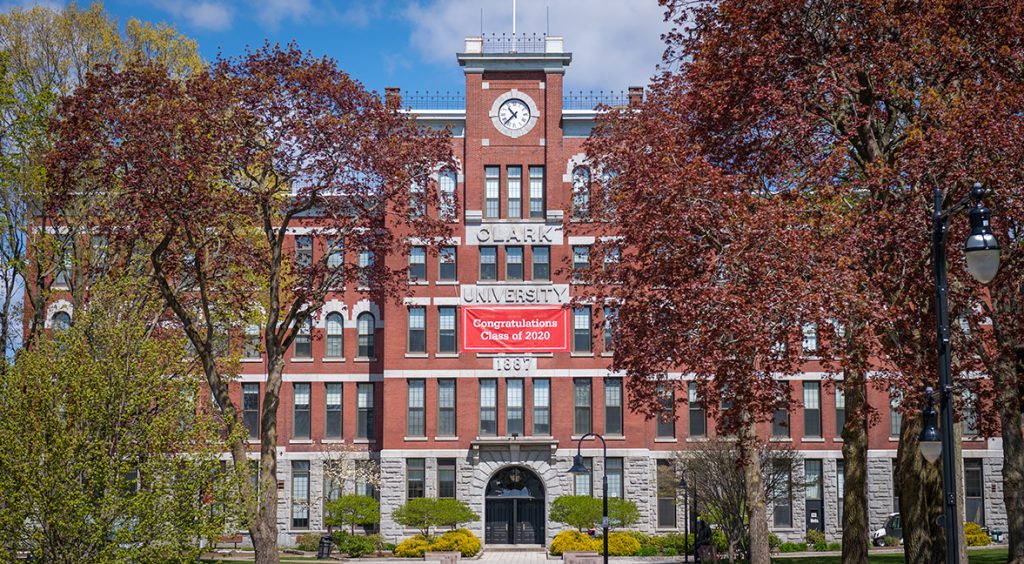 Jonas Clark Hall with banner