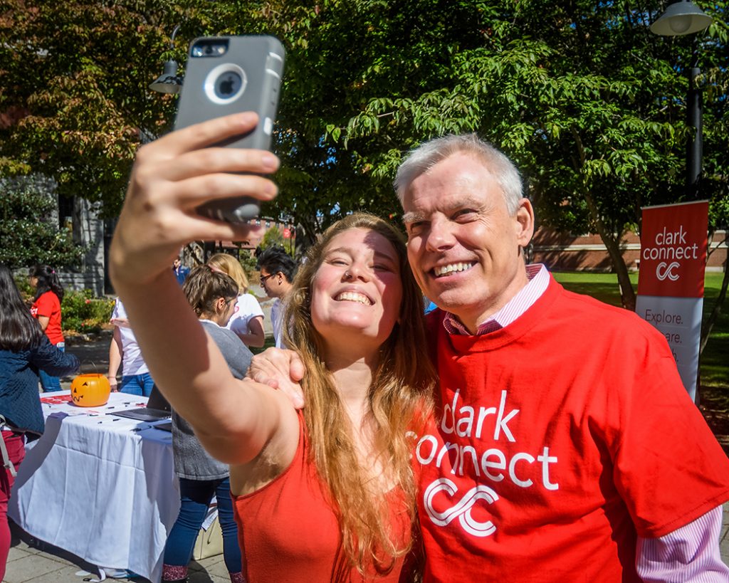 David Angel at ClarkCONNECT student signup event