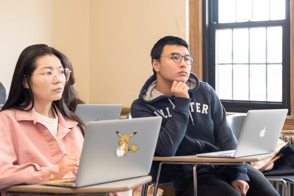 Two students in class