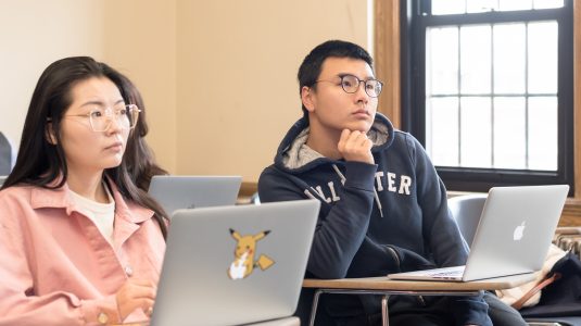 Two students in class