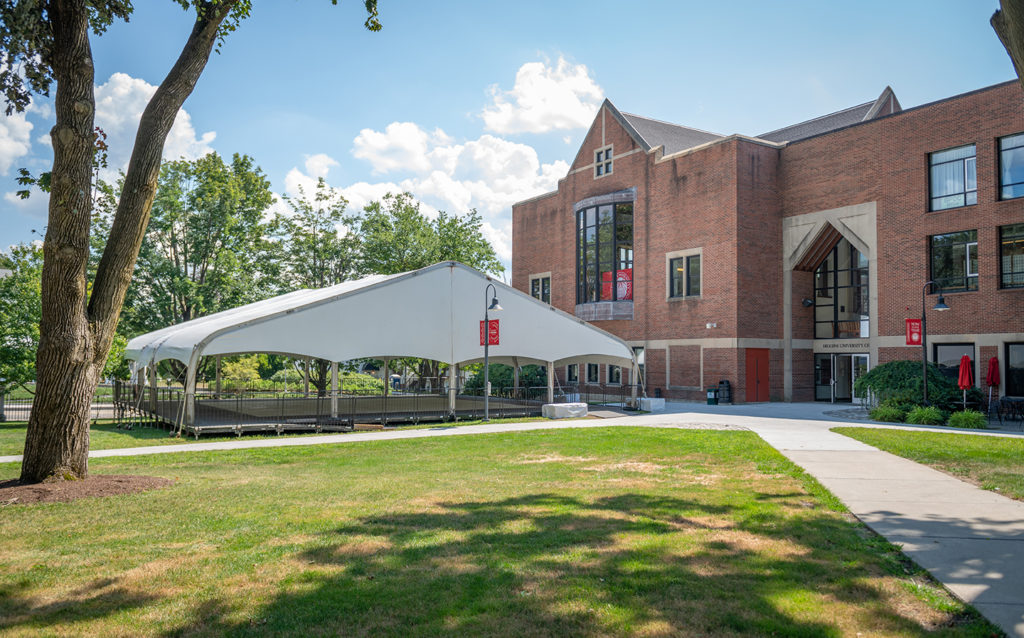 Multipurpose tent at Clark University