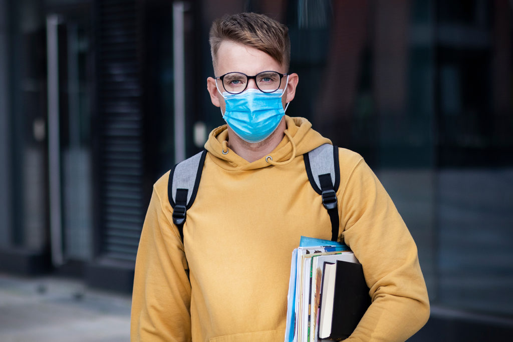 Student wearing face mask