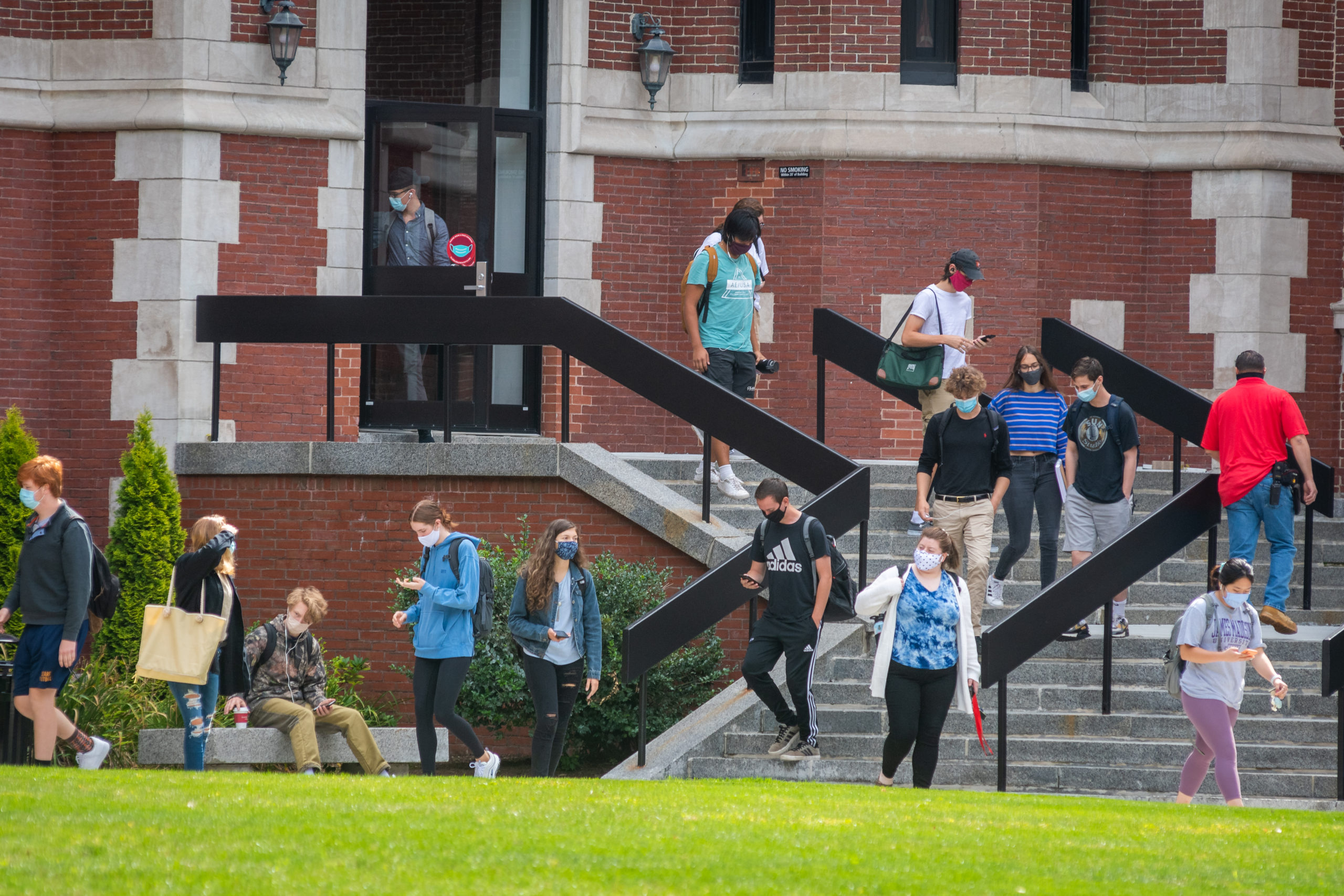 students walking