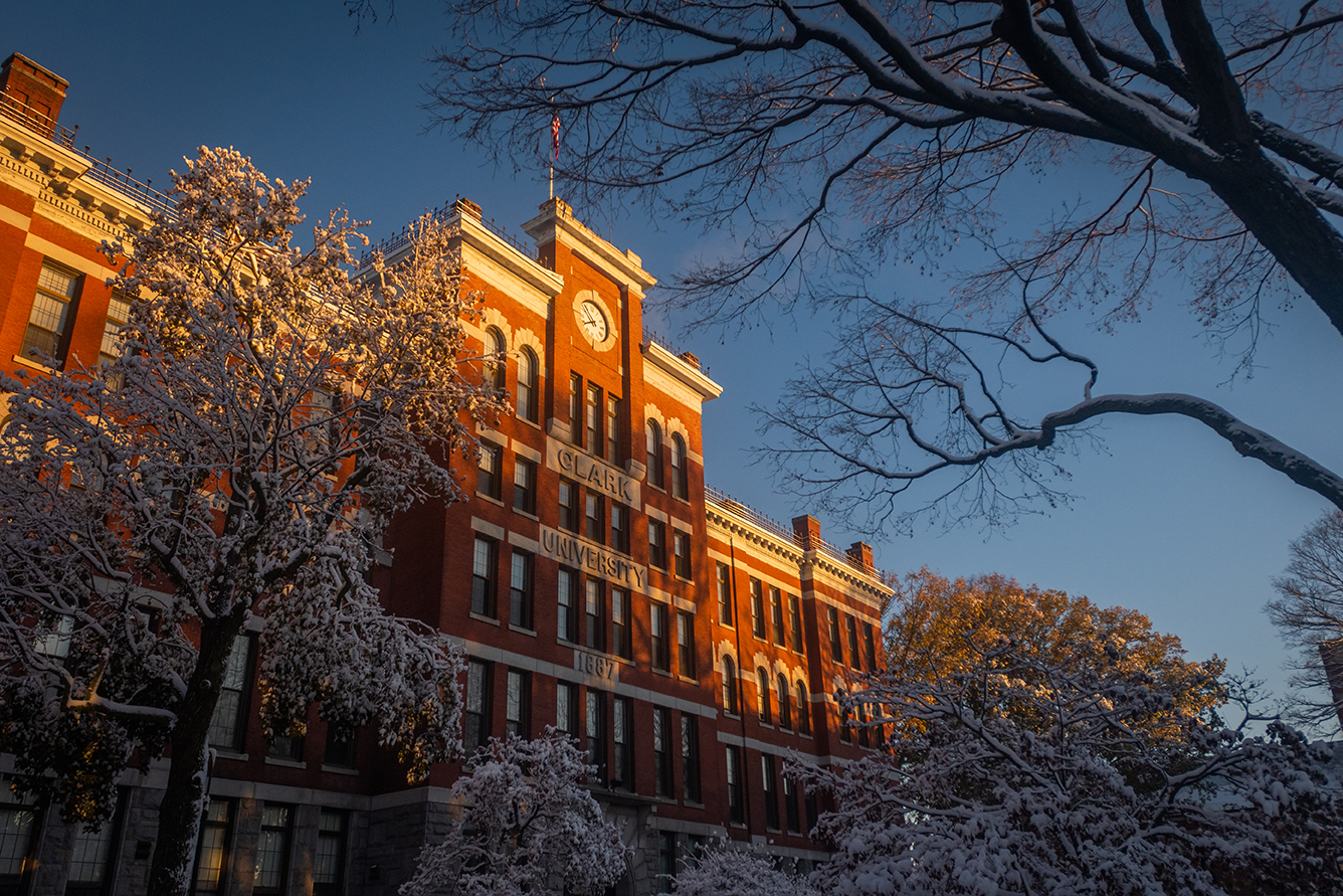 Jonas Clark Hall in the snow