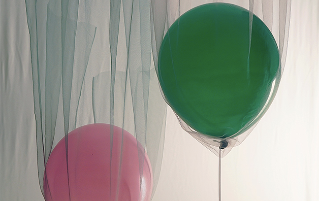 pink and green balloons