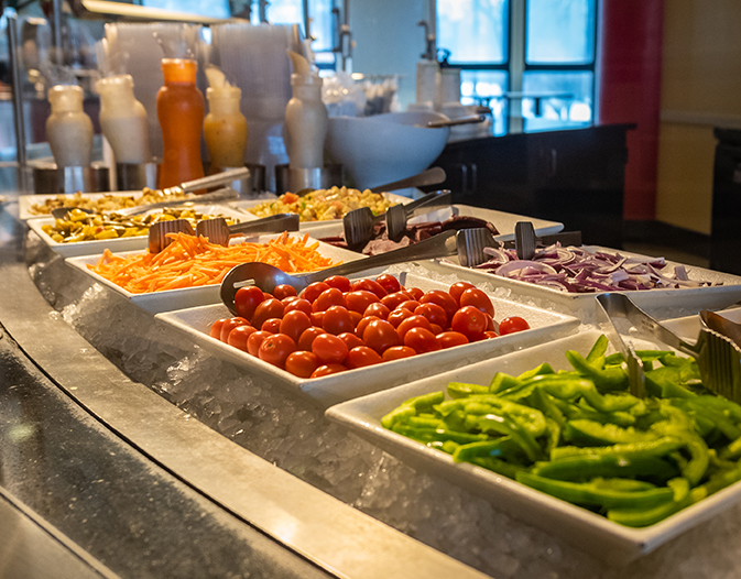 Clark University Higgins Café salad bar