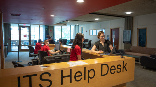 student workers at Help Desk