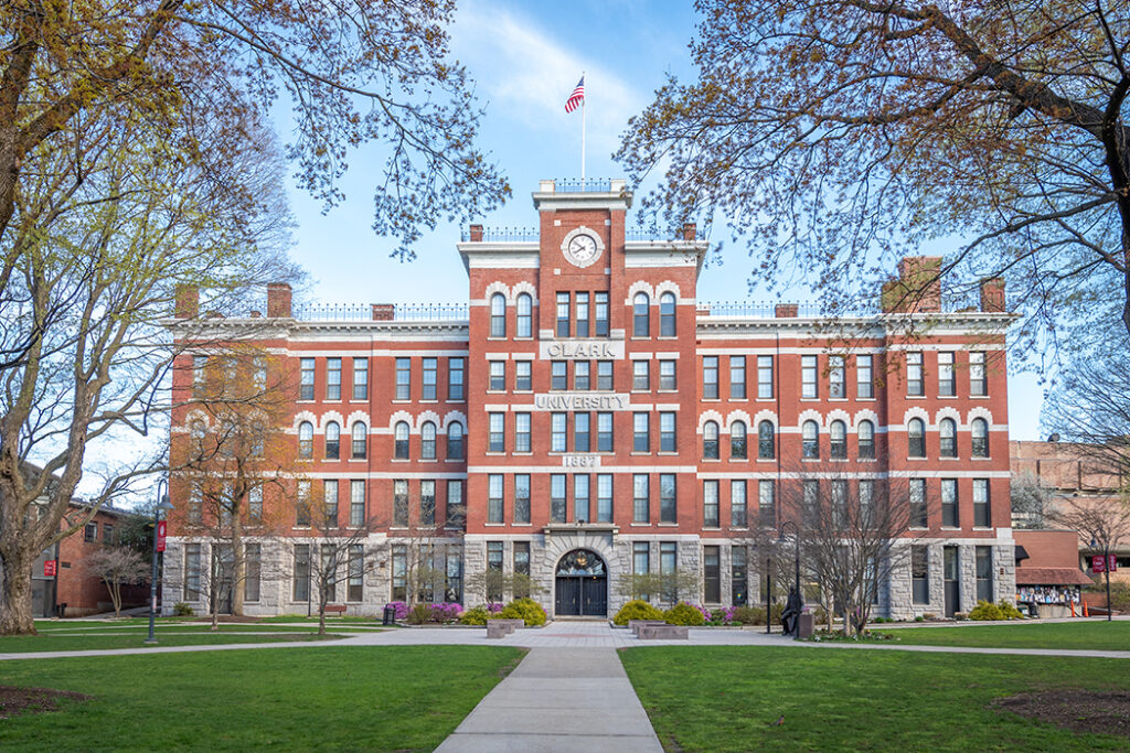 Jonas Clark Hall in the spring