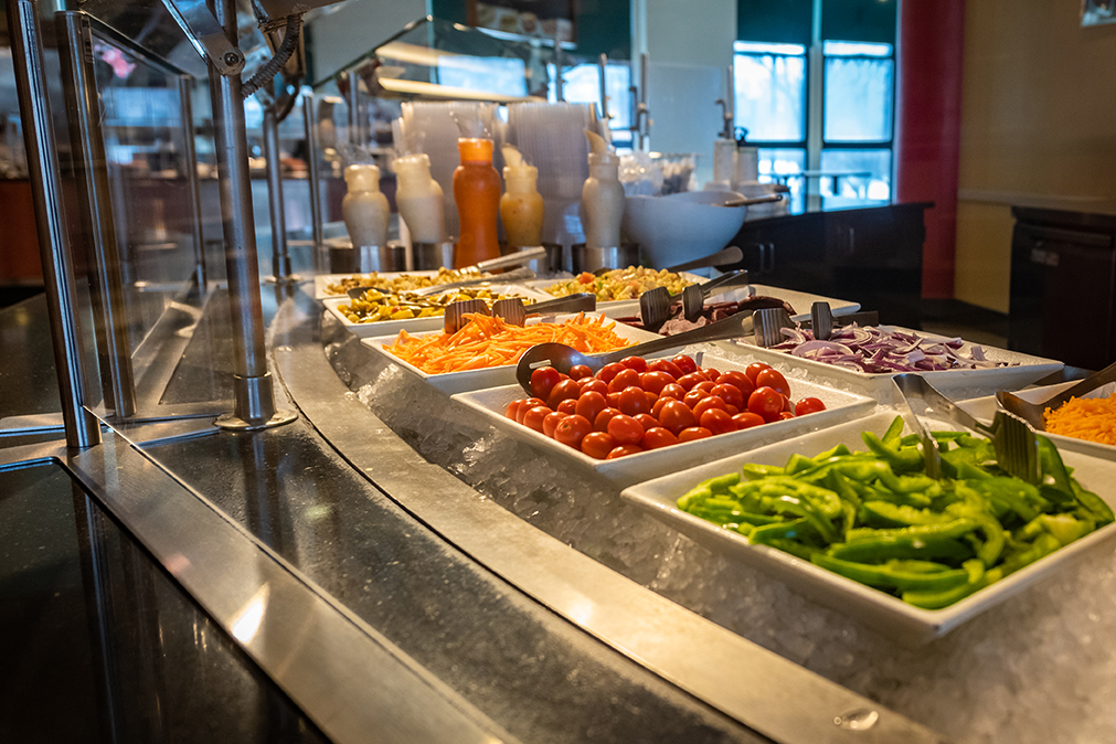 Higgins University Center Dining Hall salad bar