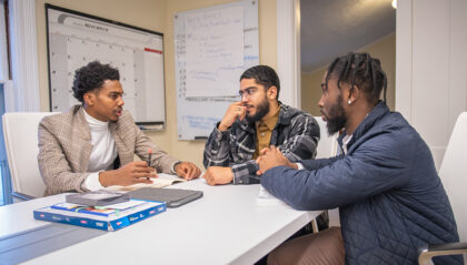 Mosakowski Institute Research Fellows Gralen Vereen, Biko Gayman, and Andy Acevedo