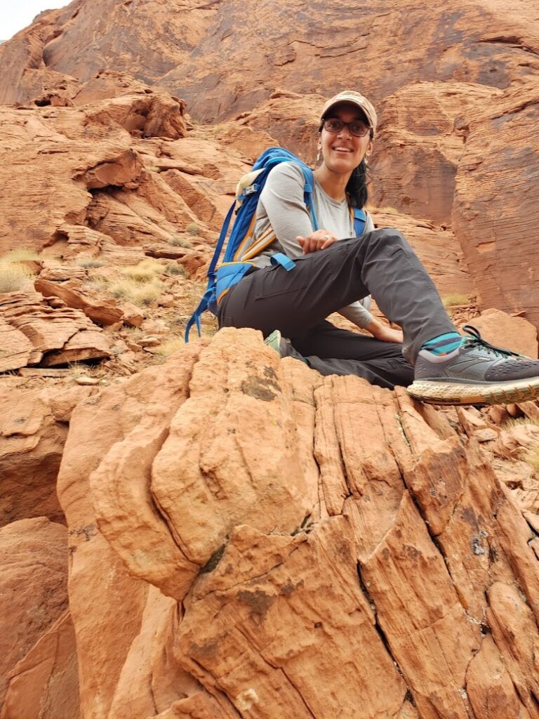 woman on rock