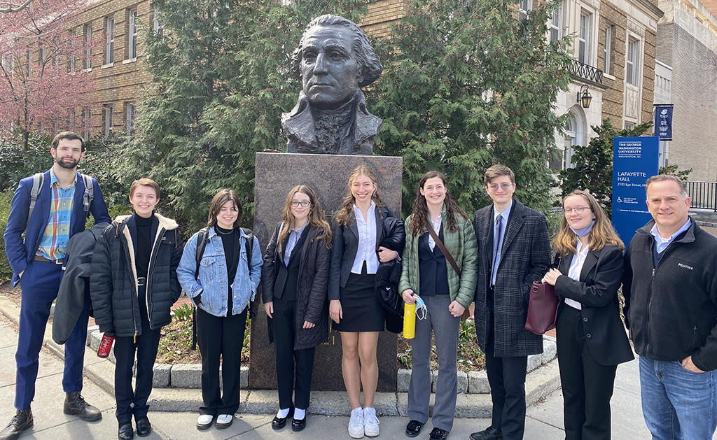 Members of the Clark University Mock Trial Team attend the national tournament in Washington, D.C. 