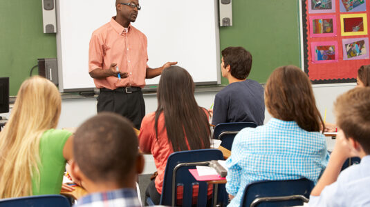 Teacher in classroom