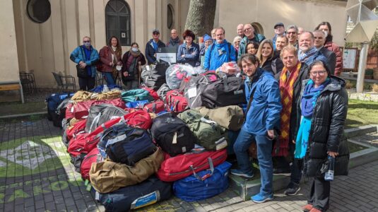 Group with bags