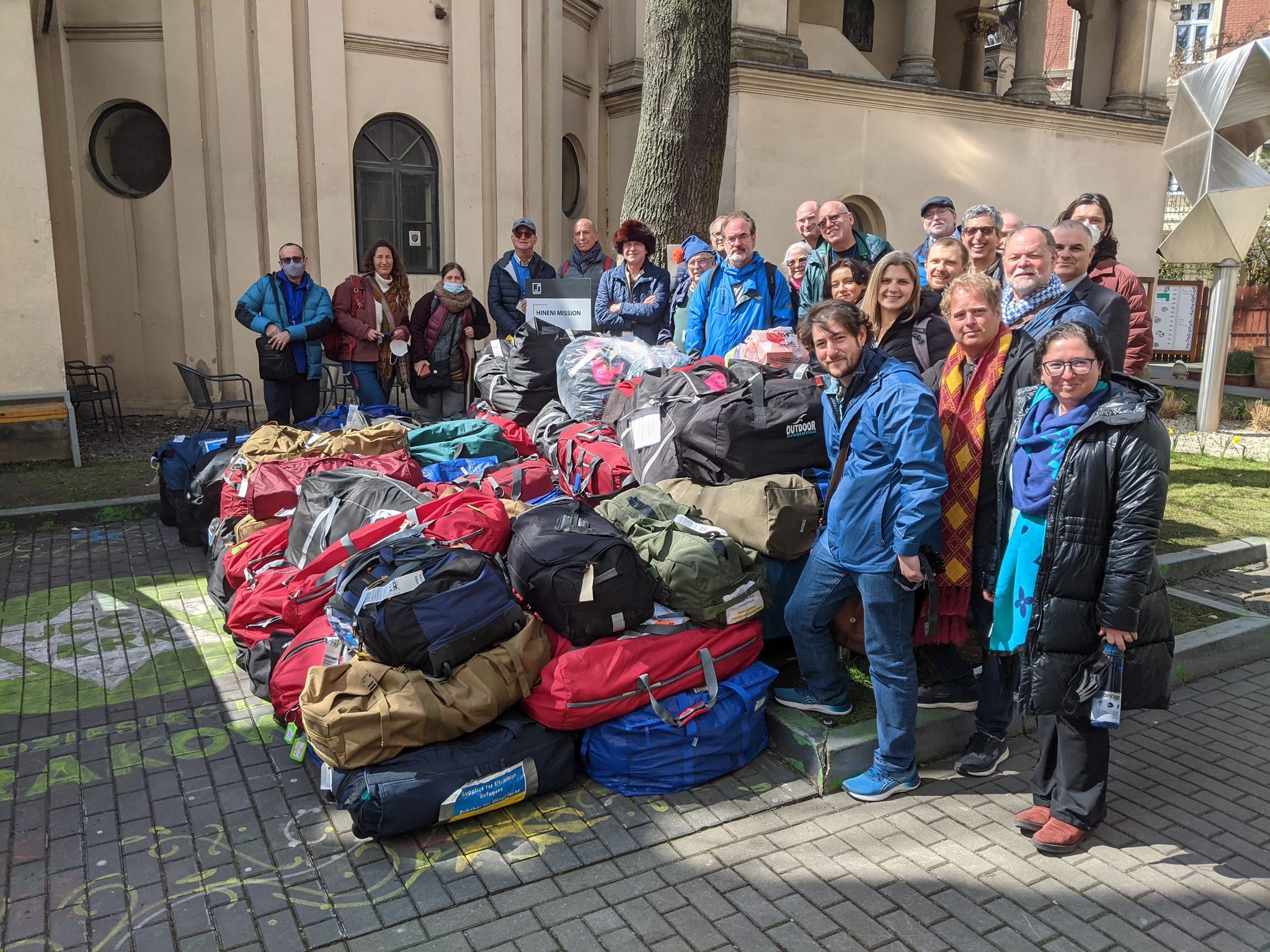 Group with bags