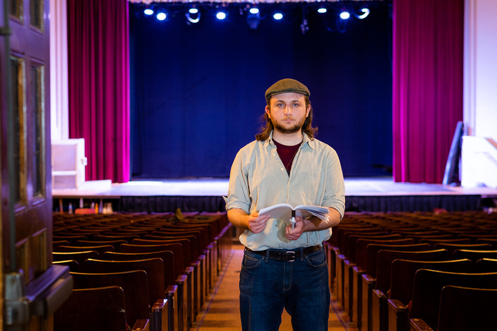 Luke Pound in Atwood Hall's Daniels Theater