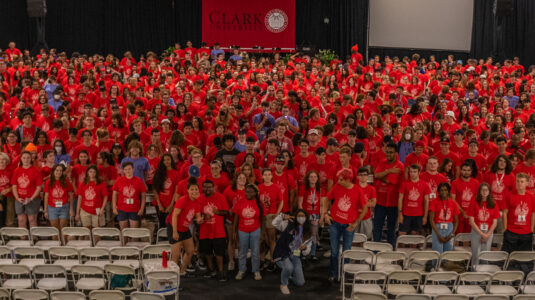 Class of 2026 in red T-shirts