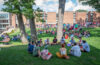 Students on campus green