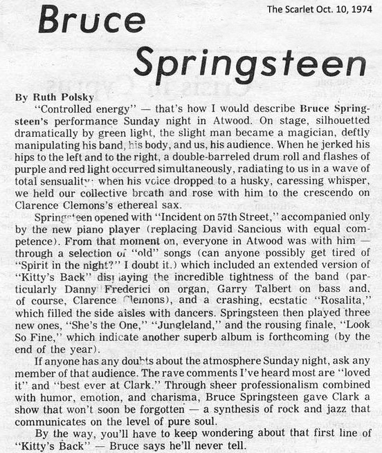 Bruce Springsteen at Clark University